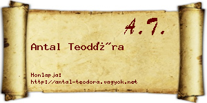 Antal Teodóra névjegykártya