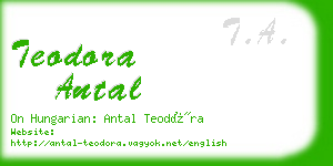 teodora antal business card